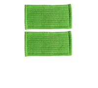 Whychstore Lot de 2 tampons de nettoyage réutilisables en microfibre pour Swiffer Wet & Dry, 30 x 14,5 cm, en polyester vert, avec boutons-pression en tissu, lavables en machine et séchage rapide