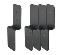 Whychstore Lot de 4 équerres en Z en acier au carbone robuste, profil double angle pour support de poutre à poteau