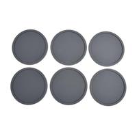 Whychstore Lot de 6 dessous de verre en silicone résistant à la chaleur, coussinets isolants antidérapants pour tasses, tasses et petites casseroles, bleu, gris, noir, 10 x 10 x 5 cm