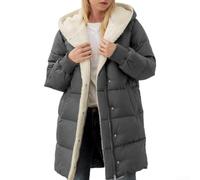 Whychstore Manteau d'hiver chaud à capuche en coton rembourré pour femme Parka mi-longue pour un usage quotidien décontracté Taille M-2XL