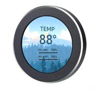 Whychstore Moniteur USB rond 7,1 cm IPS écran secondaire refroidi à l'eau, pour la surveillance en temps réel du CPU (Noir)
