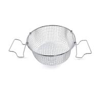 Whychstore Panier à frire en acier inoxydable, passoire multifonction en maille avec poignées froides au toucher pour frites, pâtes, légumes, design pliable pour un rangement facile, argenté, 24 cm