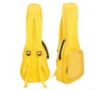 Whychstore Parfait pour les spectacles en plein air, sac de ukulélé transparent de 58,4 cm, pochette latérale, étui souple, sac à à bandoulière, jaune