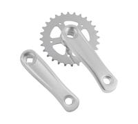 Whychstore Pédalier de vélo en alliage d'aluminium, 28T 114 mm, trou carré, plateau à vitesse unique, pour vélos BMX Old School Argenté