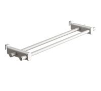 Whychstore Sèche-serviettes Radiateur Cintre 50cm ABS Acier Carbone Gain de place Support de Rangement Sans Perçage Compatible avec Radiateur Chauffant 0.3-2m Blanc