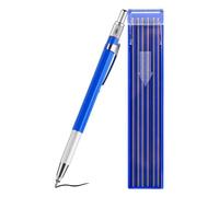 Whychstore Silver Streak Crayon à souder en métal avec 12 recharges rondes argentées et taille-crayon intégré pour surfaces grasses, humides, rouillées, bleu