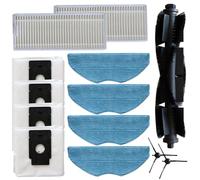Whychstore Tapo RVA100/RV10/RV10 Plus/RV30/RV30 Plus Kit de rechange pour aspirateur Brosse principale + 2 filtres + 4 chiffons en microfibre + 2 brosses latérales en nylon/plastique/microfibre