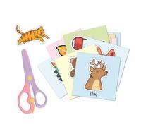 WHYCNJL 1 Lot de Activites Manuelles pour Enfants 1 Ciseaux de Sécurité pour Enfants + 96 Feuilles de Papier - Kit d'activités Amusantes pour la Maternelle - Jouet éducatif
