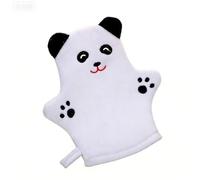 WHYCNJL 1 Pièce Gants de toilette en microfibre de 16,5 x 22 cm, doux de style Panda mignon - Gommage doux pour le bain et la douche des bébés, tout-petits