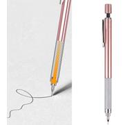 WHYCNJL 1 Pièce Porte-Mines,Centre de Gravité bas,Corps en Plastique Ergonomique et Manche en Métal,Parfait pour Dessiner ou écrire,0.5mm,Rose Gold