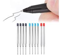 WHYCNJL 10 Pièces Recharges de Stylo à Bille Recharge Stylo Bille Recharges pour Stylo Longueur 99mm Pointe Moyenne 1,0MM Compatible avec tous les stylos à bille Parker
