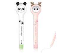 WHYCNJL 2 Pièces Correcteur Portable, 6M x 5MM Rouleau Correcteur Cute Kawaii, Ruban Correcteur Chat pour les étudiants école et Bureau, Convient pour les Filles-mignonnes Chaton et Panda