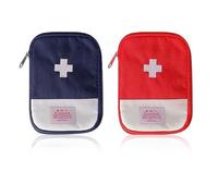 WHYCNJL 2 Pièces Trousse Pharmacie Travel Medicine BagPortable Mini Sac de Premiers Secours Travel First Aid Kit pour les Situations d'urgence à la Maison Bureau Voyage Rouge et Bleu