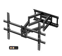 WHYFONE Support Mural TV pour Télévision Plat et Incurvé LCD LED 60-120 Pouces, Support TV Mural orientable et Inclinable, Bras Doubles Solides et Robustes jusqu'à 125KG, Max VESA 1000x600mm