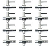 WHYHKJ Lot de 12 distributeurs d'air filetés 1 voie pour aquarium - Pompe d'appoint d'oxygène - Accessoire de réglage du volume d'air - Valve de contrôle du débit d'air pour culture hydroponique
