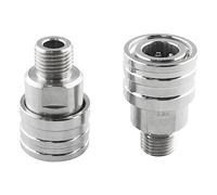 WHYHKJ Lot de 2 adaptateurs de nettoyeur haute pression en acier inoxydable - Raccord rapide de 6,35 mm - Raccord rapide à 1/4" mâle NPT - Coupleur de nettoyeur haute pression