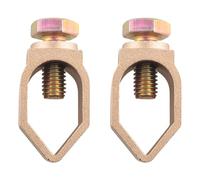 WHYHKJ Lot de 2 colliers de serrage en métal de 1,6 cm en forme de U en cuivre pour tige de foudre - Accessoires d'enfouissement direct pour système de mise à la terre électrique, tiges de terre,