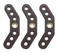 WHYHKJ Lot de 3 empiècements en cuir marron avec œillets en métal pour nœud papillon