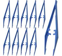 WHYHKJ Lot de 35 pinces à épiler jetables en plastique bleu, longueur 13 cm, porte-insectes, kit de premiers secours pour enlever les éclats de verre, les tiques, les perles, les petits articles
