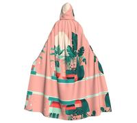 WHYJIC Belle cape à capuche pour adulte en pot avec image de plantes vertes pour Halloween pour diverses fêtes et carnaval