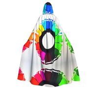 WHYJIC Cape à capuche pour adulte avec motif cercles de crayon colorés pour diverses fêtes et carnaval