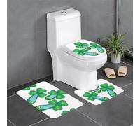 WHYJIC Clover Shoes Lot de 3 tapis antidérapants rectangulaires en forme de U et ovales pour toilettes, coiffeuse et baignoire 61 x 40,6 cm