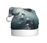 WHYJIC Glacier Fjord, chapeau de Noël imprimé Alaska durable pour adulte pour Halloween, Noël, Nouvel An