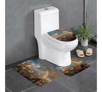 WHYJIC The Rainbow After The Rain Lot de 3 tapis de salle de bain antidérapants rectangulaires, en forme de U et ovales pour toilettes, coiffeuse et baignoire 61 x 40,6 cm