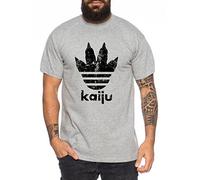 WhyKiki Adi Kaiju T-Shirt pour Homme Gojira Godzilla Japan Nippon Kaiju Kanji Tokyo, Farbe2:Dunkelgrau Meliert;Größe2:L