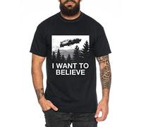 WhyKiki DMC-12 I Want to Believe Delorean Time Futur T-Shirt pour Homme, Farbe2:Schwarz;Größe2:L