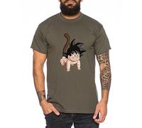 WhyKiki Dragonball Son Goku Baby Hommes T-Shirt Nerd en différentes Couleurs, Farbe2:Khaki;Größe2:XX-Large