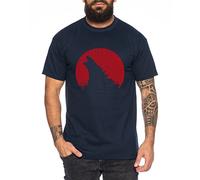 WhyKiki Godzilla Roar Gojira Godzilla Japan Nippon Kaiju Kanji Tokyo T-Shirt pour Homme, Colour:Dunkel Blau;Größe2:S