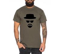 WhyKiki Heisenberg T-Shirt pour Homme Hermanos Bad Mr White Breaking, Farbe2:Khaki;Größe2:M