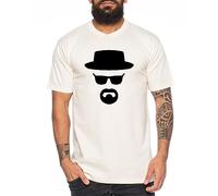 WhyKiki Heisenberg T-Shirt pour Homme Hermanos Bad Mr White Breaking, Farbe2:Natur;Größe2:M