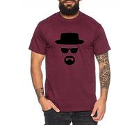 WhyKiki Heisenberg T-Shirt pour Homme Hermanos Bad Mr White Breaking, Farbe2:Weinrot;Größe2:L