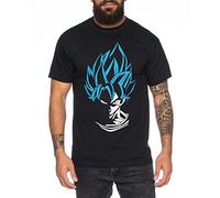 WhyKiki Super Son Goku T-Shirt pour Homme Dragon Master Son Ball Vegeta Turtle Roshi DB, Farbe2:Noir/Bleu;Größe2:XXL
