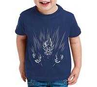WhyKiki Super Son Scream T-Shirt pour Enfants Goku Dragon Master Ball Vegeta Turtle Roshi DB, Farbe2:Dunkelblau;Kinder T-Shirt Größe:134/146