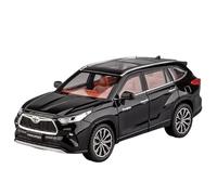 WHYMIRRJ Moulage sous Pression 1:24 pour Toyota Highlander Modèles Réduits Voitures Alliage Simulation Modèles Véhicules Métal Pré-construits Display(Black)