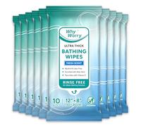 WhyWorry Lingettes Nettoyantes Corps pour Adultes et Personnes Âgées, Extra Épaisses 20 x 30 cm Lingettes de Douche avec Aloès, Idéales pour Gym, Camping et Voyage, Compatibles Micro-ondes, 100 Unité