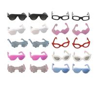 Whyzsjnclg 20 Paires de Lunettes de Poupée Lunettes Soleil Poupée en Plastique avec 10 Styles Soleil Minuscules Rétro Classiques Mini pour Artisanat Poupées Animaux Costume Cosplay Ph