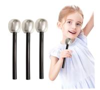 Whyzsjnclg Accessoires de Microphone de fête, 4 pièces, décoration pour Concours Chanson Eurovision, Simulation Microphone pour Accessoire déguisement, Paillettes argentées