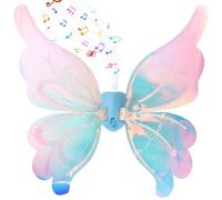 Whyzsjnclg Aile de Papillon électrique illumine Un Cosplay féerique coloré avec de la Musique pour Enfants Filles, Style 2