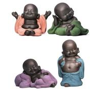 Whyzsjnclg Bouddha Garden Ornaments Outdoor, 4 Souring Bouddha Laughing Statue Adorable Figurine 4 Lovely Petit Petit bébé Le Plus Mignon