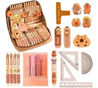 Whyzsjnclg Capybara Trousse à Crayons, 1 Lot de Trousse à Crayons Capybara, 9 x 6 x 2, 4, Pochette zippée Large Ouverture avec Toutes Les Choses Mignonnes Kawaii en Toile résistante la saleté, Kawaii