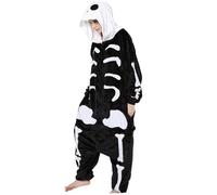 Whyzsjnclg Costume de squelette pour enfants..Scream Costume, Squelette Unisexe Capuche Crâne Combinaison Taille M Doux et Confortable Effrayant et Blanc Cosplay Halloween pour Adultes