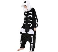 Whyzsjnclg Costume de squelette pour enfants..Scream Costume, Squelette Unisexe Capuche Crâne Combinaison Taille L Doux et Confortable Effrayant et Blanc Cosplay Halloween pour Adultes