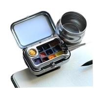 Whyzsjnclg Ensemble de peinture à l'eau de voyage, 10 grilles vides, Mini aquarelle pour voyage, avec pince magnétique, stylo lavage, pichet, ensemble d'aquarelle portable