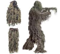 Whyzsjnclg Ghillie Suit, Ghillie Suit Camo Leafy Vêtements de chasse légers pour hommes Poncho respirant pour chasseurs, Sniper Airsoft, Paintball, Small
