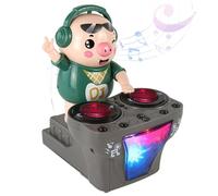 Whyzsjnclg Jouet Cochon balançant DJ avec lumière et Musique, Danse Mignonne pour Enfants, sans Batterie, 3 chansons Disponibles DJ Bouncing Piggy Sing Toy Christmas
