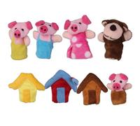Whyzsjnclg Marionnettes à Doigt, marionnettes à Doigt d'animaux, Petits cochons, 8 Mini Peluches Douces pour Tout-Petits, Mignonnes pour Un Usage Quotidien